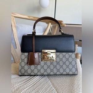 Gucci GG Supreme Padlock Top Handle Bag